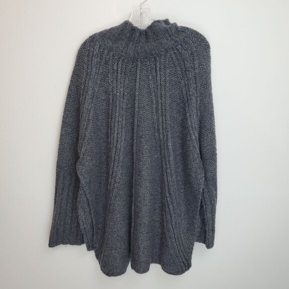 Free People Zip Split pullover sweater in gray - Picture 7 of 9